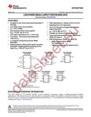 SN74AUP1G02DBVTG4 datasheet  